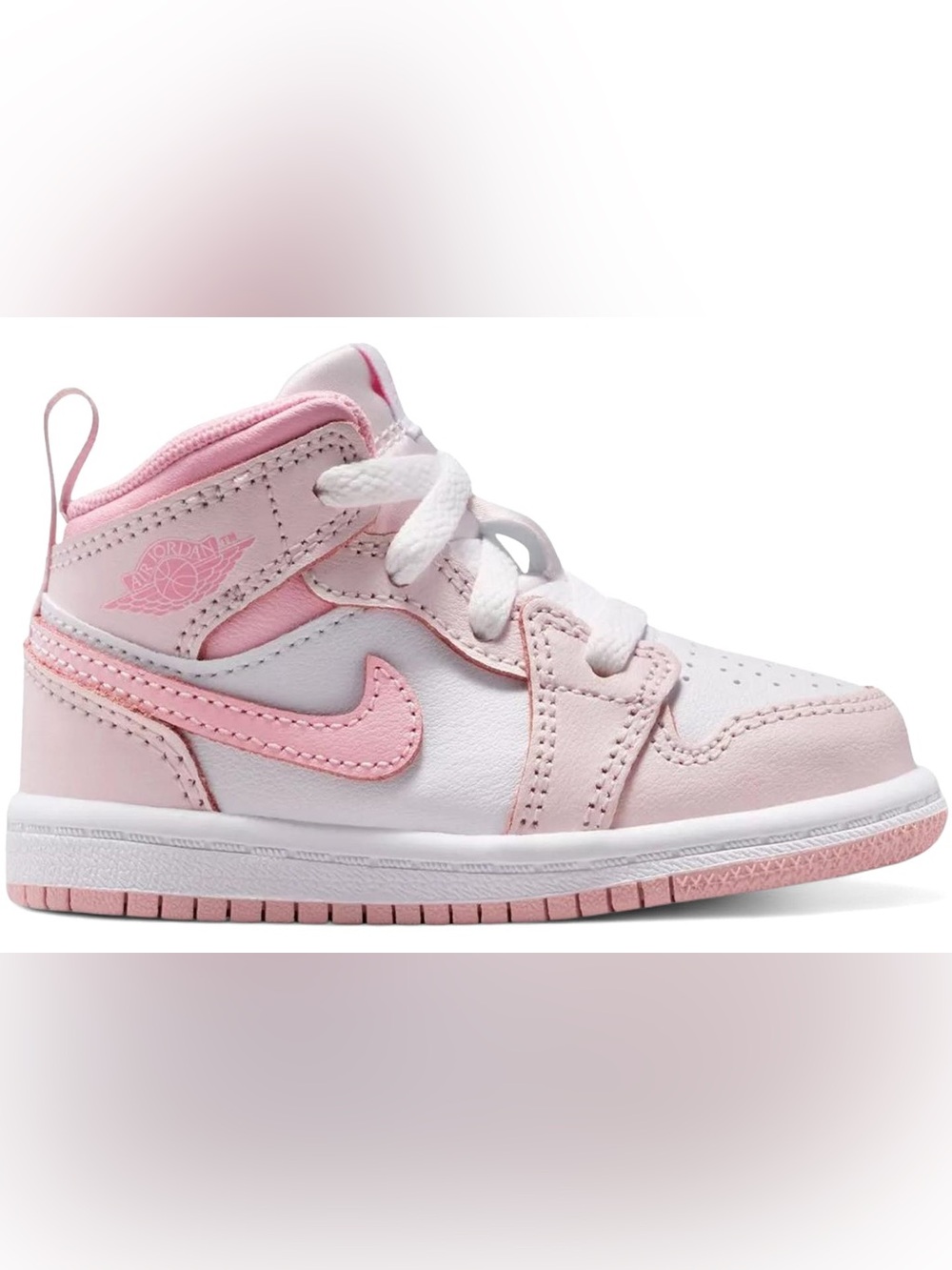 🆕 Nike Jordan 1 Mid Pearl Pink & White High-Top Size Sneakers Size 6
